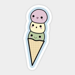 Kawaii Ice Cream Cone T-Shirt Sticker